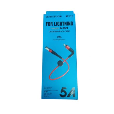 Borofone BX32 lightning kábel piros 0.25M 2.4A
