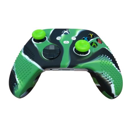 Xbox Series S/X kontroller szilikon tok szett mintás zöld V2
