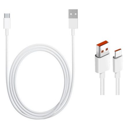 Xiaomi fehér gyári USB - Type-C gyorstöltő adatkábel 1m 6A 